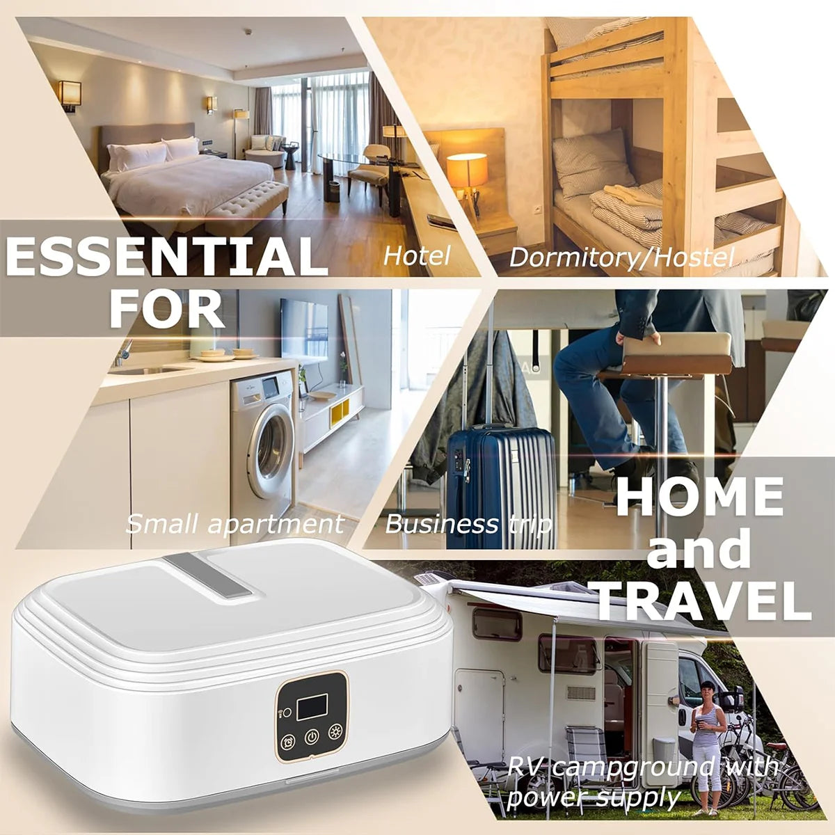 Portable Clothes Dryer,Mini Laundry Dryers with Remote Control, Small Compact Foldable Electric Drying Machine with Dry Bag for Travel,Rv, Home,Apartment