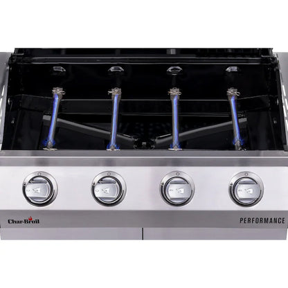 Performance Series Silver 4-Burner Liquid Propane Gas Grill with 1 Side Burner