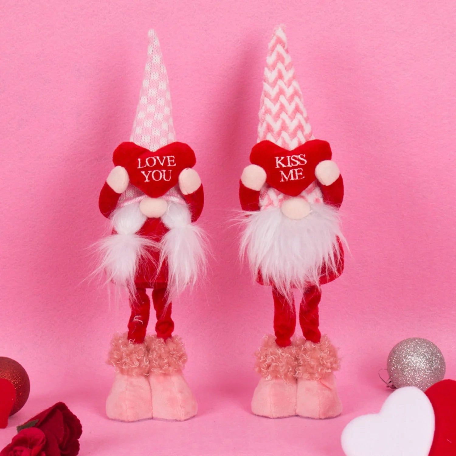 Valentines Day Decor -  2PCS Valentine Gnomes Plush Decorations Valentines Day Decoration,Valentine'S Day Home Table Elf Gnomes Decor Rudolph Doll Wedding Ornaments Gift (2PCS)