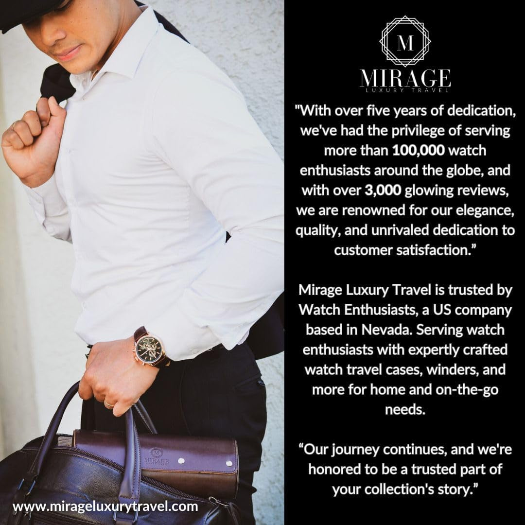 Watch Case for Men - Watch Roll Travel Case - Storage Organizer and Display - Mirage Watch Roll Cases…