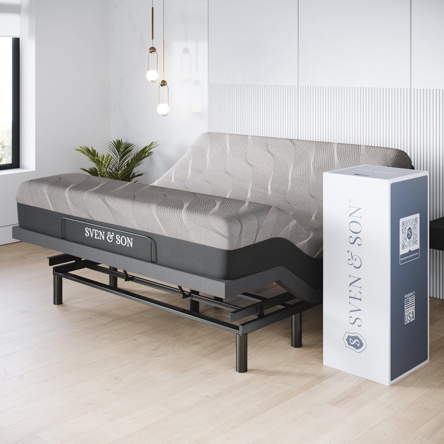 Classic plus (With Head-Tilt) Adjustable Bed Base (Frame) + 14 Inch Hybrid Spring Matt (Medium Soft), Head and Foot Lift, Massage, Under-Bed Lights, USB, Memory, Zero Gravity - King
