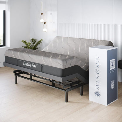 Classic plus (With Head-Tilt) Adjustable Bed Base (Frame) + 14 Inch Hybrid Spring Matt (Medium Soft), Head and Foot Lift, Massage, Under-Bed Lights, USB, Memory, Zero Gravity - King