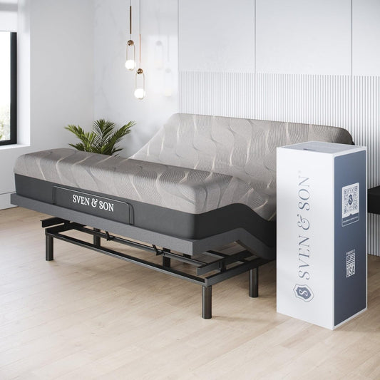 Classic plus (With Head-Tilt) Adjustable Bed Base (Frame) + 14 Inch Hybrid Spring Matt (Medium Soft), Head and Foot Lift, Massage, Under-Bed Lights, USB, Memory, Zero Gravity - King