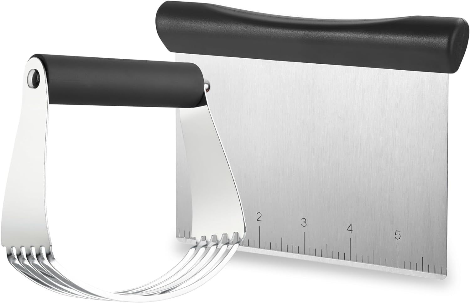 - Dough Blender and Pastry Cutter, Stainless Steel Nut, Pie, Pastry and Dough Cutter and Scraper, Multipurpose Baking Tools with Soft Grip Handles, Black
