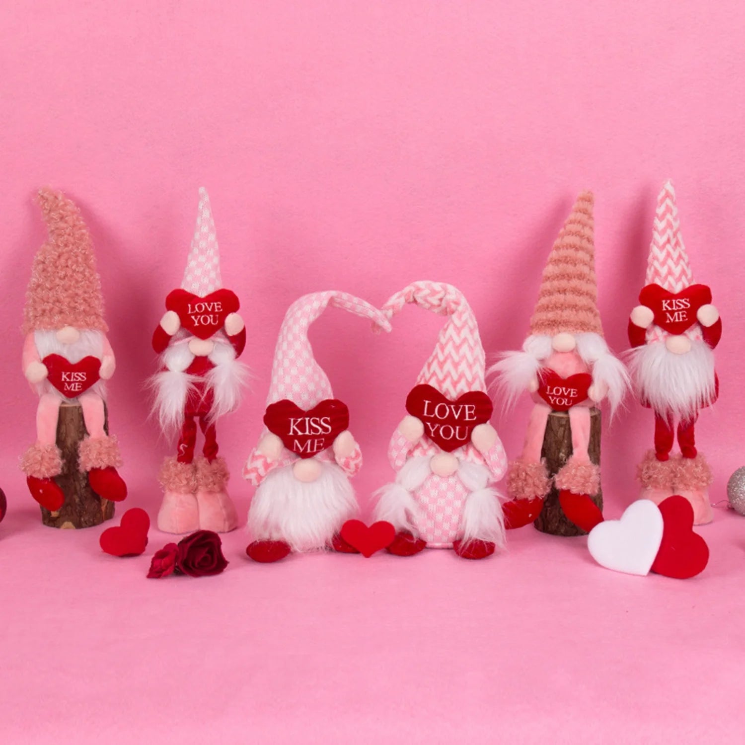 Valentines Day Decor -  2PCS Valentine Gnomes Plush Decorations Valentines Day Decoration,Valentine'S Day Home Table Elf Gnomes Decor Rudolph Doll Wedding Ornaments Gift (2PCS)