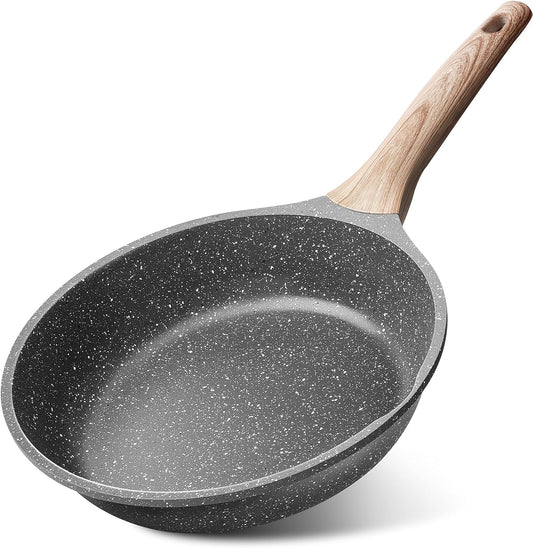 Nonstick Pan Marble Frying Pan Non Stick Skillet Omelette Fry Pans with Soft Touch Handle 9.5 Inch