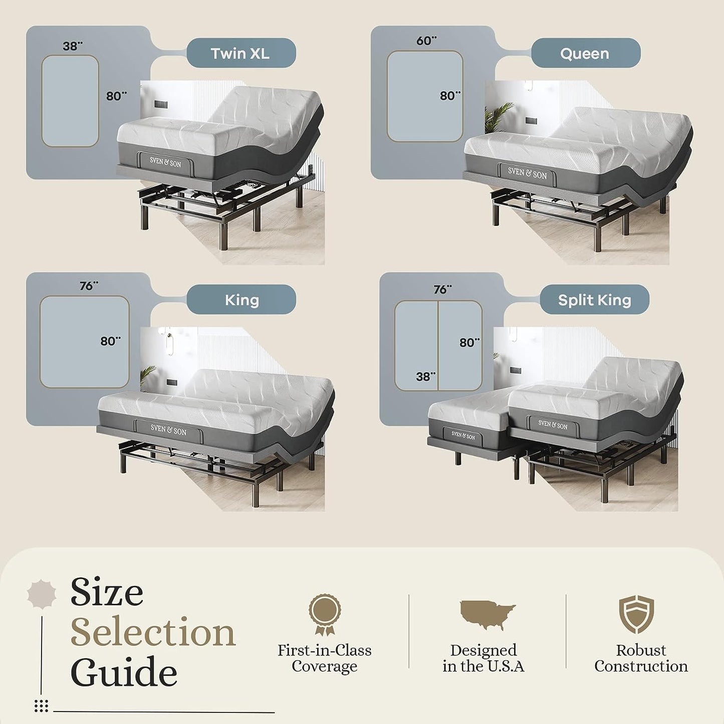 Classic plus (With Head-Tilt) Adjustable Bed Base (Frame) + 14 Inch Hybrid Spring Matt (Medium Soft), Head and Foot Lift, Massage, Under-Bed Lights, USB, Memory, Zero Gravity - King