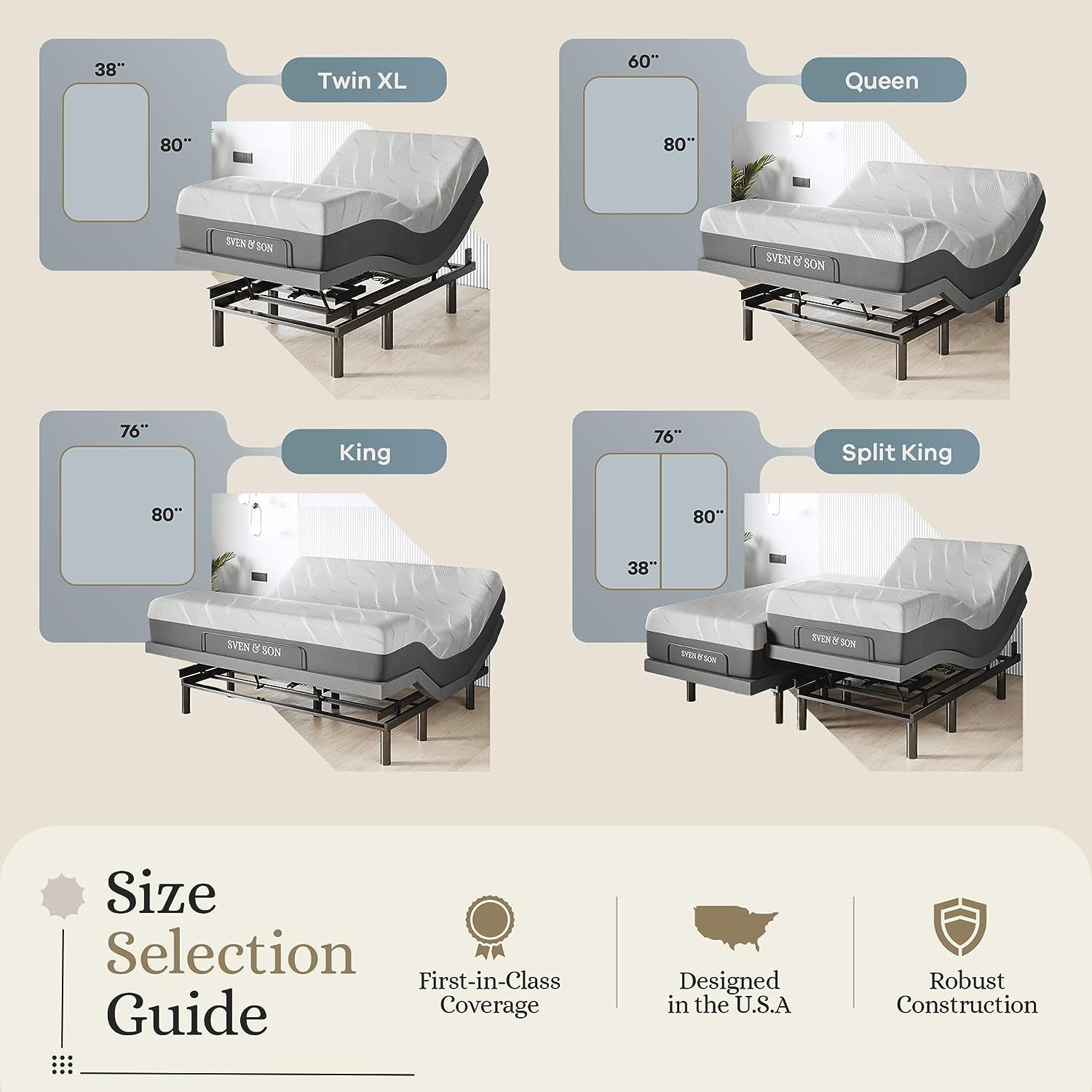 Classic plus (With Head-Tilt) Adjustable Bed Base (Frame) + 14 Inch Hybrid Spring Matt (Medium Soft), Head and Foot Lift, Massage, Under-Bed Lights, USB, Memory, Zero Gravity - King