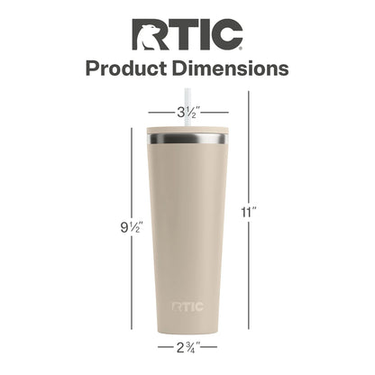 28 Oz Ceramic Lined Everyday Tumbler, Spill-Resistant Straw Lid, Beach