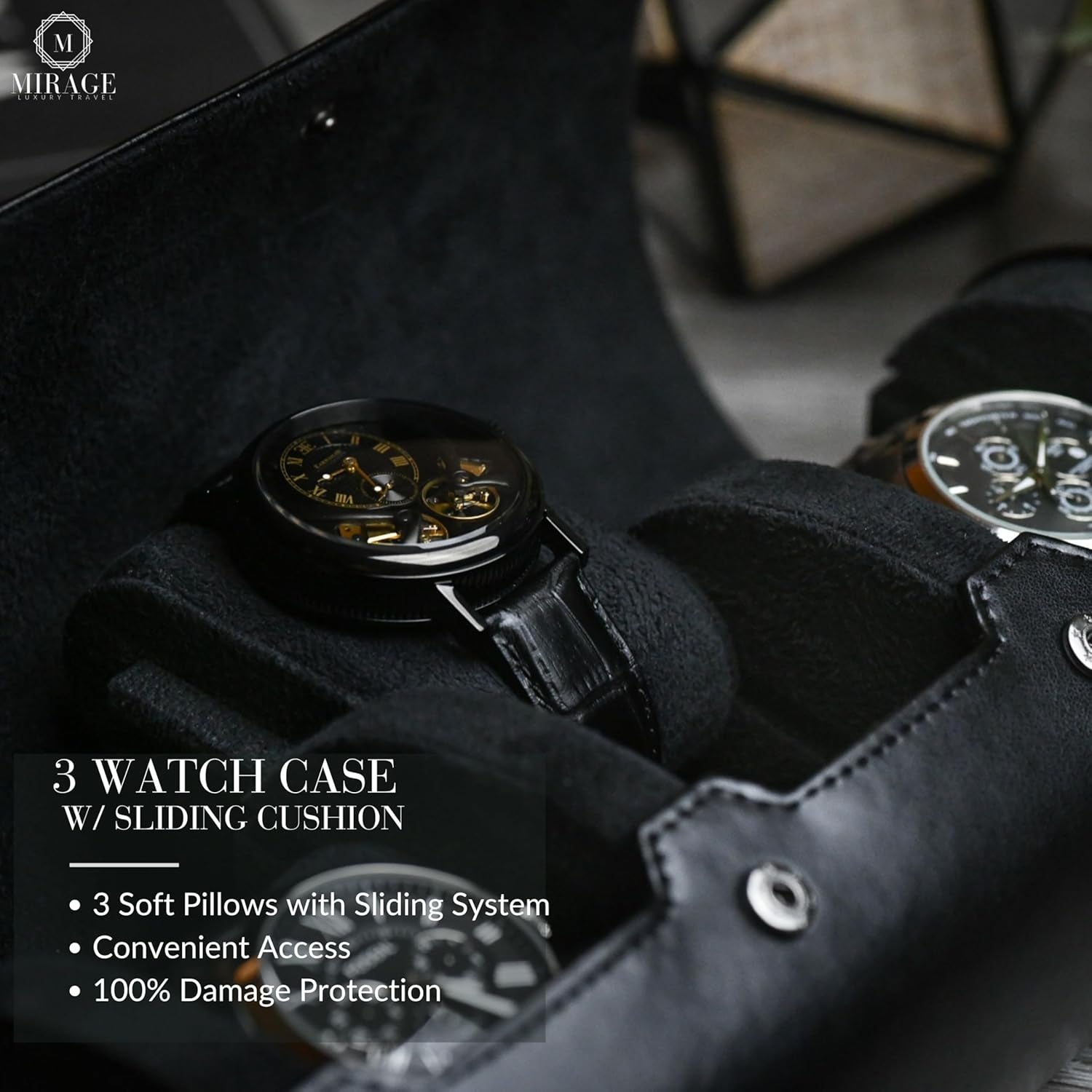 Watch Case for Men - Watch Roll Travel Case - Storage Organizer and Display - Mirage Watch Roll Cases…
