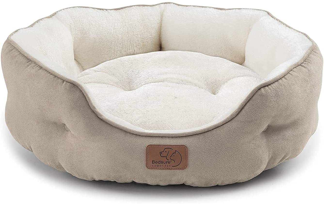 Small Dog Bed for Small Dogs Washable - round Cat Beds for Indoor Cats, round Pet Bed for Puppy and Kitten with Slip-Resistant Bottom, 20 Inches
